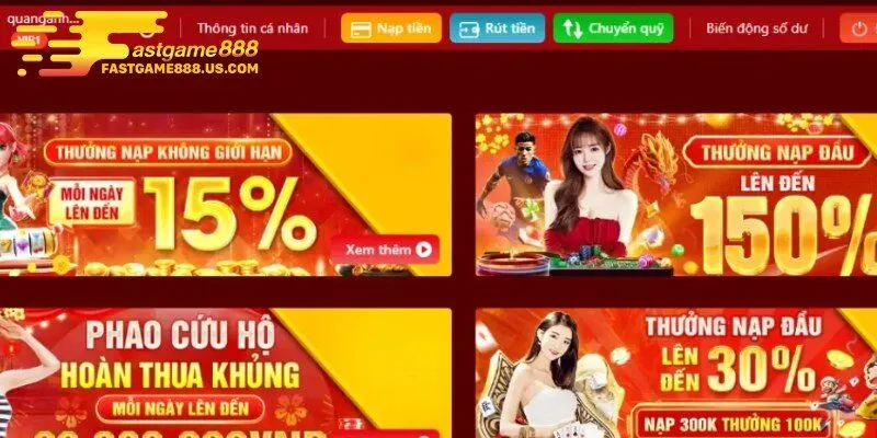 Khuyến mãi thưởng 15% khi tiến hành nạp tiền
